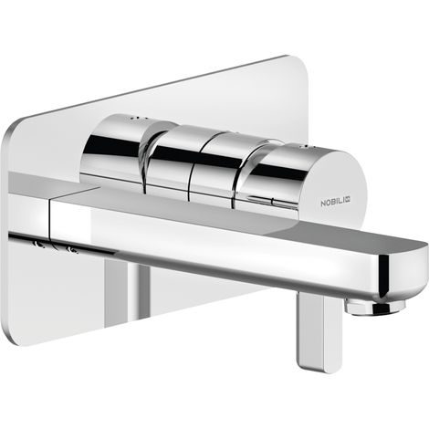 Parte esterna monocomando a parete per lavabo Nobili serie Lira LR116198CR Cromato - Ottone