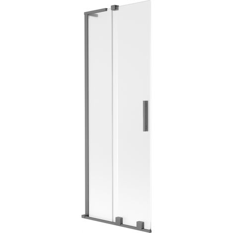 Mexen Velar L Badewannenfaltwand 2-teilig verschiebbar 70 x 150 cm, matt, Gun Metal - 896-070-003-31-95
