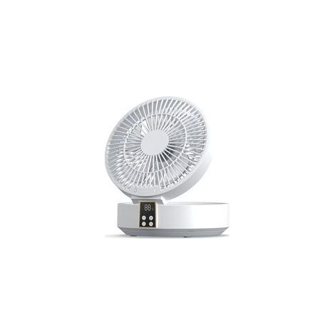 Ventilateur de table silencieux ultra puissant – 1000mAh rechargeable – Oscillation 120° – 3 vitesses – Télécommande – Lumière LED douce (1/5)