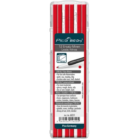 Etui de 12 mines pica big dry rouge PICA - 6031 (1/2)
