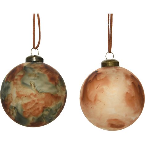 Pallina di natale sfumata colore marrone-verde Ø8 cm
