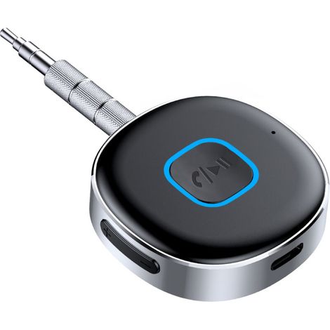 Récepteur Bluetooth de voiture, adaptateur Bluetooth jack 5.3 pour haut-parleurs/stéréo/écouteurs filaires, récepteur Bluetooth AUX 3,5 mm, appel mains libres, double connectivité (1/5)