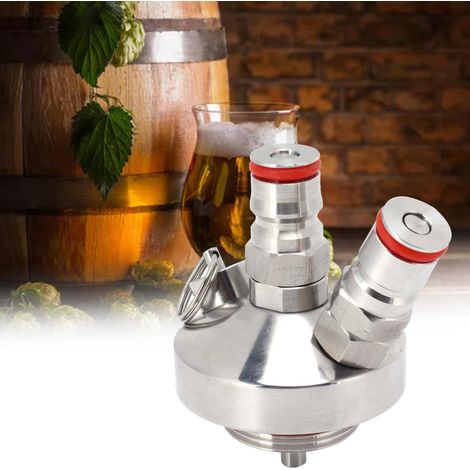 Kit de Distributeur de Bière Mini Keg avec Valve de Dégazage en Acier Inoxydable à Bille, pour Kegs 2L/3.6L/5L - Matériel Stainless Steel + Silicone - 451g - 1 Valve + 10 Joints + 1 Tuyau (1/5)