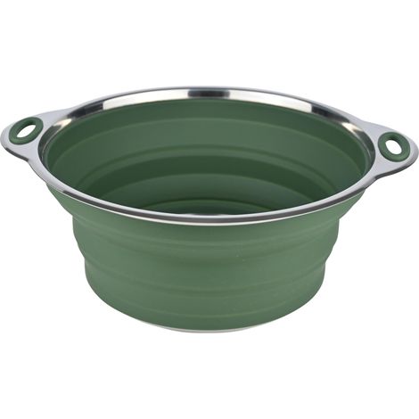 C.A.O. - Insalatiere pieghevoli in silicone da 2,50 litri, in silicone e acciaio inox - Colore verde - Lunghezza 28 cm - Larghezza 24 cm - Altezza 11,5 cm