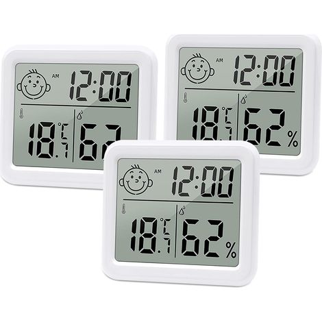 3-teiliges Thermometer-Hygrometer-Innenthermometer, digitales Hygrometer, LCD-Innen-Hydrometer, tragbares Thermometer-Hygrometer für zu Hause, für die Garderobe im Babyzimmer zu Hause usw (1/5)