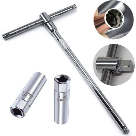 Spark Plug Socket Wrench Set, 2pcs(14mm+16mm) + 3/8 Inch Spark Plug Wrench Installation Tool MUMU (1/4)