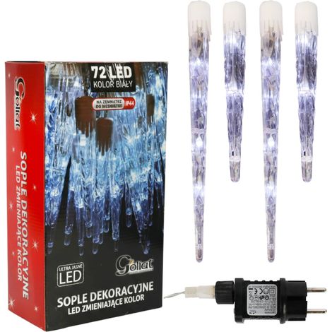 Luci da esterno a forma di stalattiti, 24 pezzi, 72 LED, colore bianco freddo. (1/5)