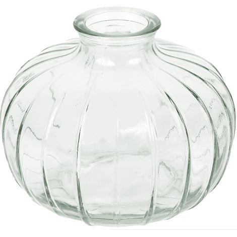 Vase Soliflore en Verre Transparent pour Fleurs, décoration de Table Mariage, Rebord de fenêtre, fêtes de Jardin, Repas d'été, cheminée et Cadeau 8cm (1/5)