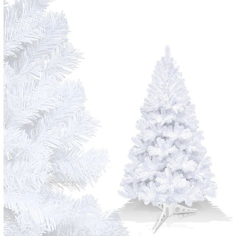 SWANEW Albero di Natale. Albero di Natale artificiale per decorazioni natalizie Materiale PVC con base in plastica 120cm Bianco (1/5)