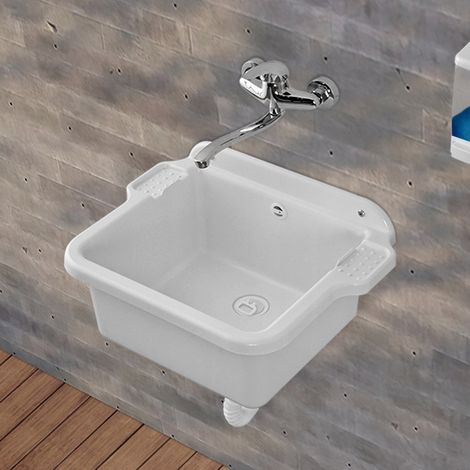 Pilozzo sospeso in resina 58x45 con kit di scarico e fissaggi inclusi (1/5)