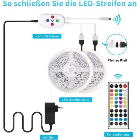 Ruban LED 30m - - Lumineuse LED 5050 RGB - Multicolore - Intérieur - Télécommande (1/4)