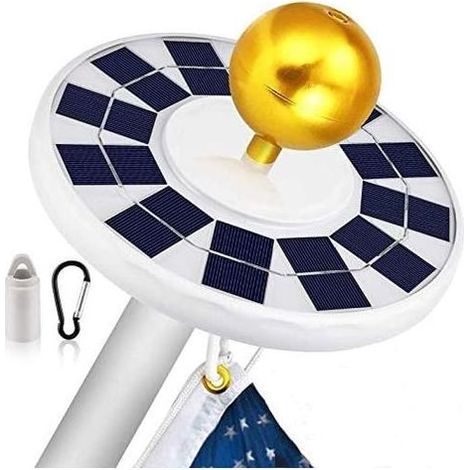 128 LED Solar para Poste de Bandera, Luz Súper Brillante para Mástil, Luz Descendente para Poste de Bandera con Sensor de Luz IP65 Impermeable, para Patio y Carretera (1/5)