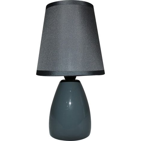 King Home DARK GREY TISCHLAMPE Keramik runder Sockel 10x25h cm (1/4)