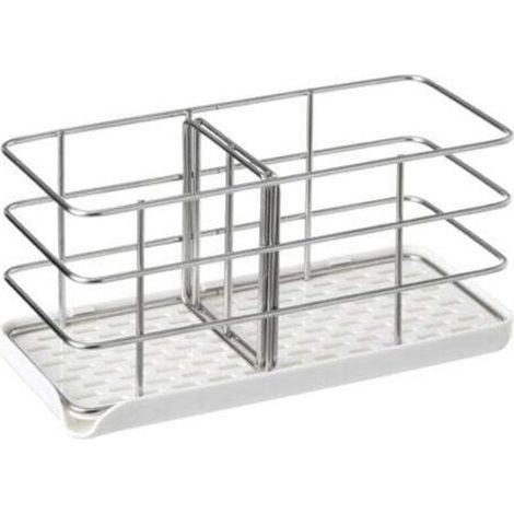 [NEVER USED] 304 Stainless Steel Sponge Holder, Multifunctional Kitchen Sink Organizer, Dish Drainer Tray, Soap Dish, Adjustable Hanging Panel