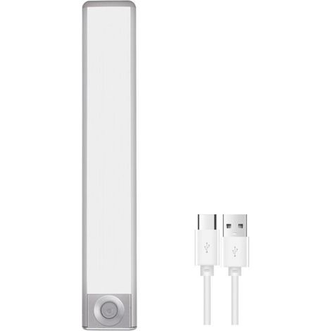 Lampe LED de placard 25 cm, détecteur de mouvement intérieur, 3 couleurs, rechargeable par USB, pour chambre, cuisine, placard, escaliers, garage, camping (1/5)