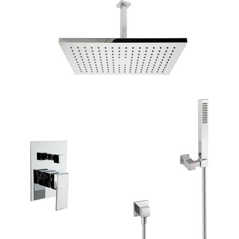 Ensemble de douche encastré PaulGurkes avec douche de plafond carrée