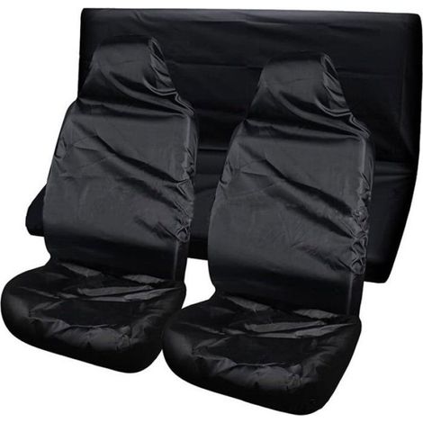 Housse de siège de voiture robuste, housse de siège de camion noire universelle, protection de siège de voiture imperméable, (1/5)