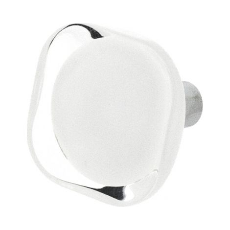 Bouton de meuble transparent blanc 33X32 mm, PROST (1/2)