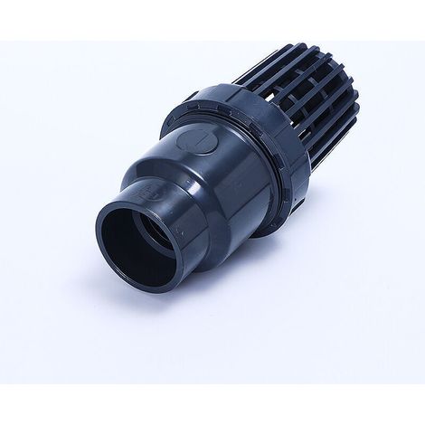 Clapet anti-retour à boule pour pompe piscine en PVC noir – Diamètre intérieur 25 mm, avec crépine intégrée
