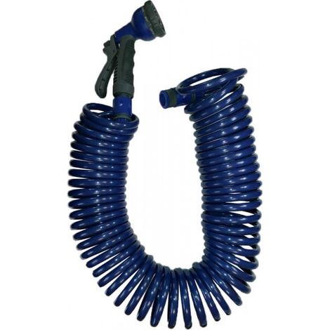 Manguera de riego en espiral 15 mts con pistola multifunción