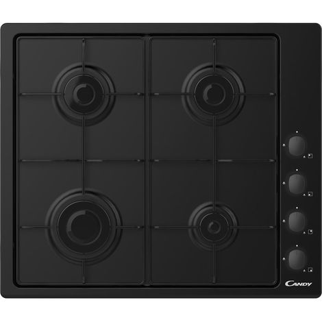 Candy CHW6LBB placa de cocción a gas negra 4 fuegos