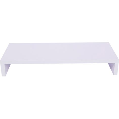 Eosnow,Supporto per monitor in legno LED Riser per computer Espositore da tavolo per organizer Bianco violaceo