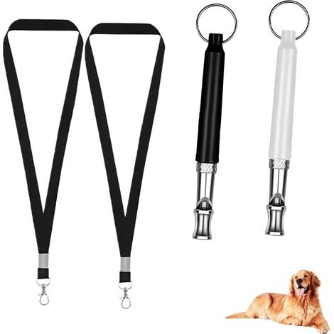 Sifflet à Ultrasons pour Chien Silencieux,2 Pièces Sifflet Anti Aboiement Haute Fréquence Réglable,pour Le Dressage et Le Rappel,avec Lanière,Outil d'Éducation Canine Sifflets de Rappel (1/5)