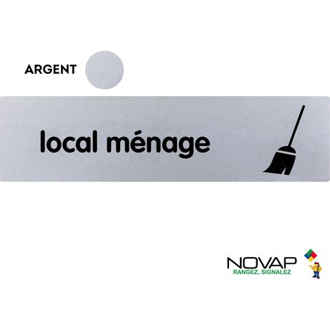 Plaque local ménage - Classique argent 170x45mm - 4320052