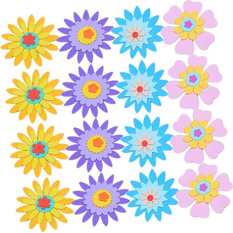 28pièces Autocollants Eva Fleurs Décoration Murale Pour Garçon Fille Autocollants Muraux Amovibles Pour Chambre Garçon Fille Et Salon (1/5)