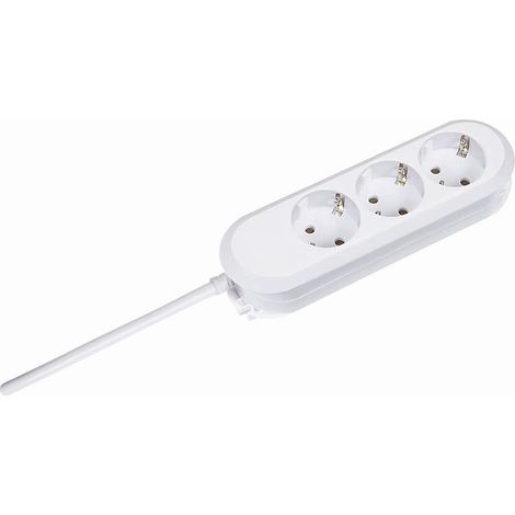 Bachmann Multiprise 3 Prises Schuko Protection 5m Blanc