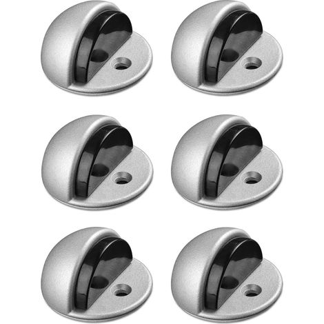 Arrêt de porte - Lot de 6x cale-porte adhésif au sol - Stop-porte autocollant 4,5 x 2,5 cm - Butoir de porte autoadhésif en aluminium (1/5)