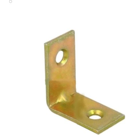 20 PEZZI - SQUADRETTE AD ANGOLO CON RINFORZO CENTRALE PER MOBILI 20x20MM - IN ACCIAIO OTTONATO