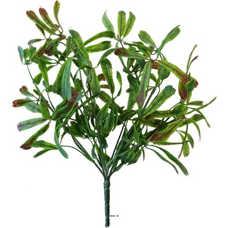 Nesaea en pic plastique artificiel 6 ramures H 28 cm Vert rouge (1/2)