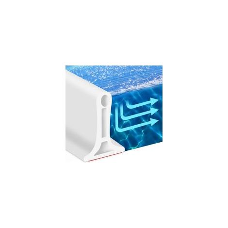 2M Barrière de douche Autocollante 360° pliable Lèvre de douche Lèvre en caoutchouc Joint d'étanchéité Barrière d'eau Douche Barrière d'eau pour cuisine Toilette Salle de bain Cabine de douche