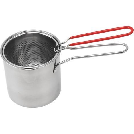 Friteuse Marmite en Acier Inoxydable 304 avec Panier et Poignée pour Friture Crevettes (1/5)