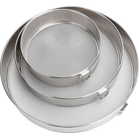 Ensemble de 3 tamis à farine ronds en acier inoxydable 304, pour la cuisson. (1/5)