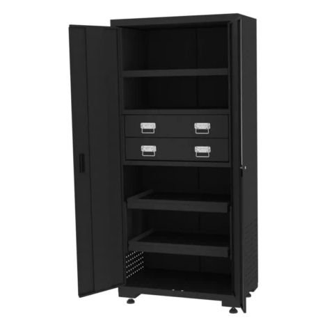 Armoire 2 portes 3 étagères 2 tiroirs Kstools (1/3)