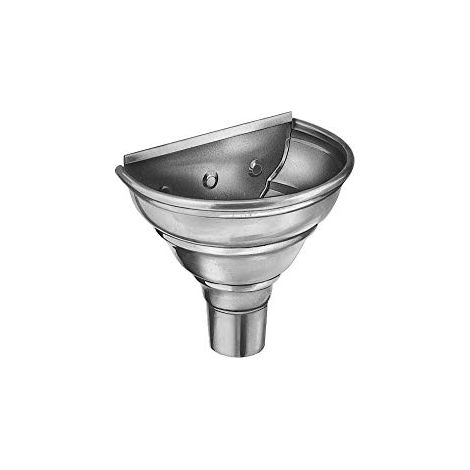 Cuvette 1/2 ronde de face VM Building - zinc naturel - Ø 100 mm - 220019388