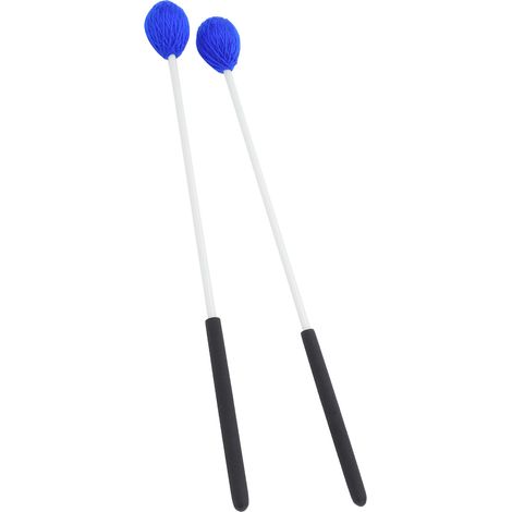 2 Baguettes de Batterie avec Embouts en Laine Bleue et Manche en Fibre de Verre pour une Sensation Précise WA09 (1/5)