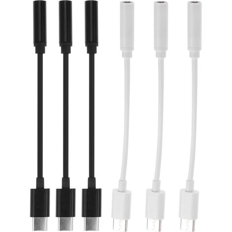 Adaptateur USB Type-c vers Prise Audio 3,5 Mm 6 Pièces, Câble Compact en PVC et Cuivre, Convertisseur pour Écouteurs 3,5 Mm, pour Téléphones Mobiles en Voyage d'affaires (1/5)