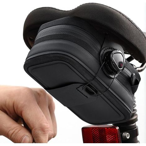 Borsa sottosella universale per bicicletta, borsa da ciclismo impermeabile e portatile, portapacchi per mountain bike, strada, pendolarismo, campeggio, cicloturismo (1/5)