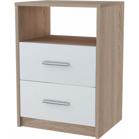 Comodino 2SO WHITE-SONOMA con cassettiera da 40 cm (1/2)