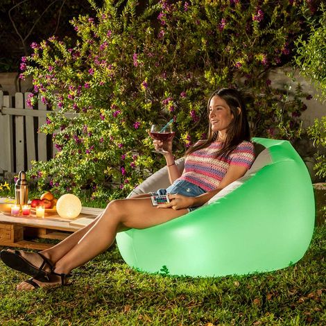 Sillon hinchable con led multicolor y mando a distancia chight innovagoods