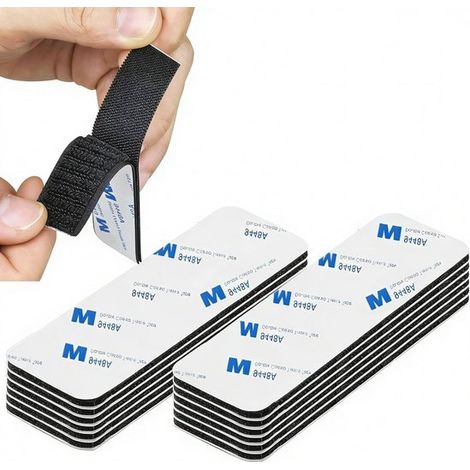 Doppelseitige Selbstklebepads,Doppelseitiges Klebeband,Extra starkes doppelseitiges Klebeband,Rechteckig Schwarz (3×10cm 10 Stück) (1/2)