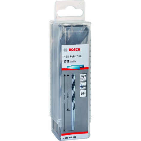 Broca para metal HSS-RPointTeQ DIN338 9.0 x81x125 (10 uds.) BOSCH 2608577258