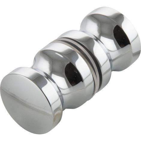Duschtürknopf KN-K2AL, 30 x 30 mm, Aluminium verchromt poliert