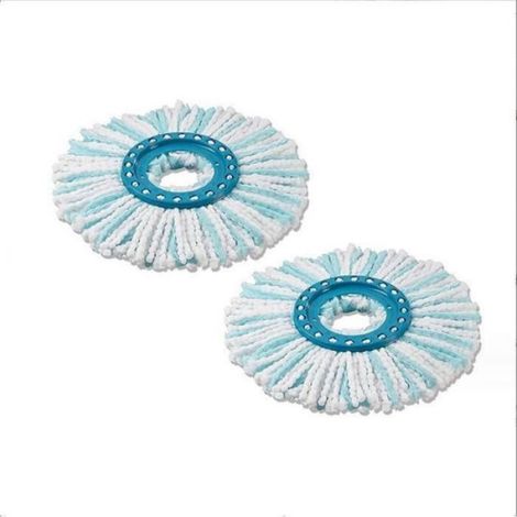 Tete De Rechange Clean Twist Disc Mop - Microfibre Double Couche - Pour Balai Leifheit - Lot De 2 (1/5)