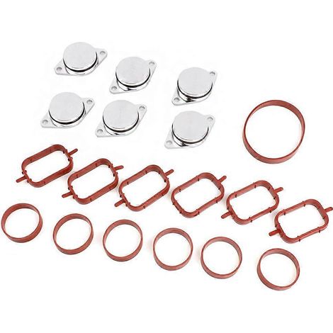 6 bouchons de remplacement pour volets de turbulence d'huile brute de 33 mm avec joint de collecteur d'admission pour BMW E46 E60 E90 320D 330D 520D (1/5)