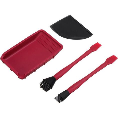 royaluxe -Kit de colle silicone 4 pièces brosse large/étroite avec grattoir plat et plateau de colle Kit de collage pour le travail du bois (1/5)