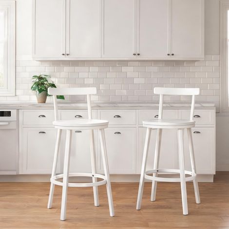 Lot de 2 tabourets de bar design avec dossier assise en MDF (1/5)